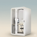 E-POD, Silent Meeting POD, Acoustic Booth with a powder-coated finish, featuring elegant interiors, Office POD or Silent Room, includes electricity and internet connectivity, offering a quiet space amidst the hustle and bustle of the office or home ( 1 Seater )