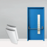 AcousticNest Pyrostrip Domed Fire Seals: PVC-extruded double door seals with brush fire seals for smoke prevention: (for metal doors)