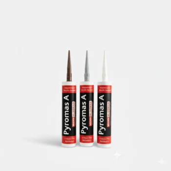 AcousticNest ‘Pyromas A’ Intumescent Acrylic Sealant: Acoustic and fire sealant offering noise reduction of up to 52dB and 4-hour fire resistance ( 310ml cartridges )