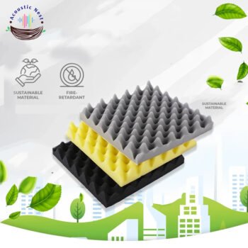AcousticNest High-Density Egg Tray Acoustic Panels, Premium-Quality Soundproofing for Studio Noise, Echo Control, and Absorption, Featuring a 3D Structure