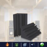 AcousticNest Corner Bass Trap Acoustic Foam Diffuser | 24x12x12 Inch  | Bass Absorption for Studio & Home Theater | Sound Diffusion Wedges | Charcoal Grey